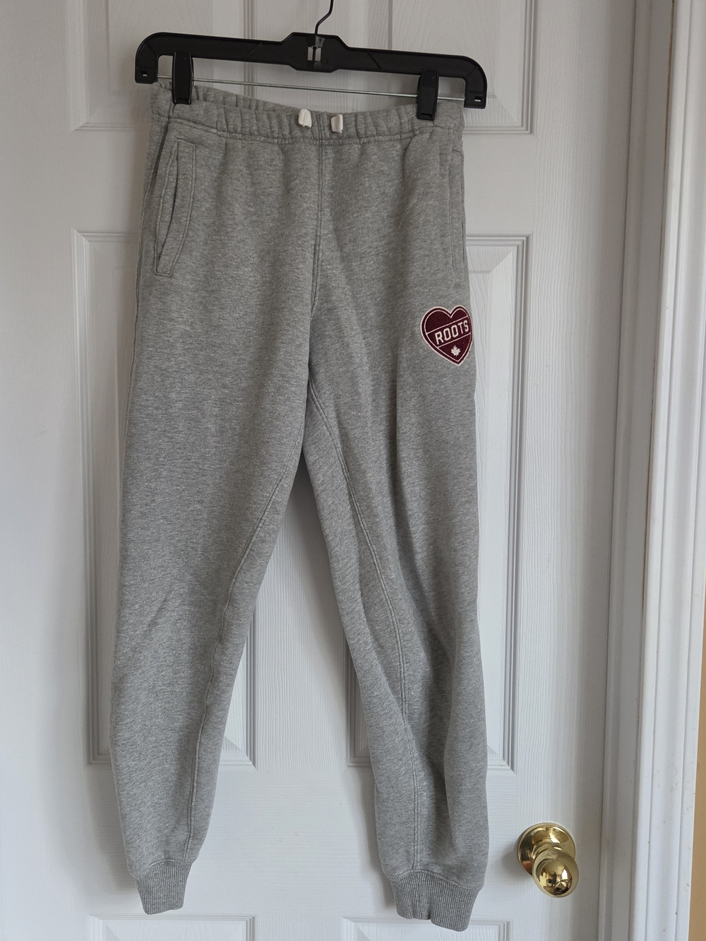 Roots Grey Sweatpants with Maroon Heart Patch